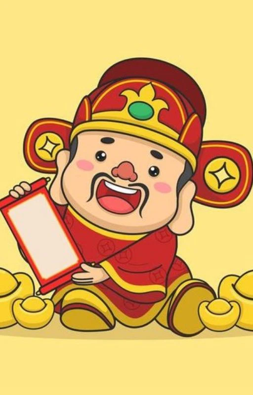 Wallpaper ông thần tài may mắn phong cách dễ thương cho điện thoại