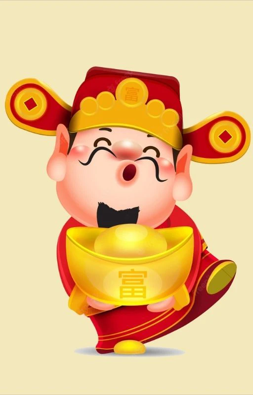 Hình nền ông thần tài may mắn 4K đang cười