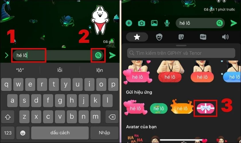 C&aacute;ch l&agrave;m hiệu ứng tin nhắn hộp qu&agrave; Messenger tr&ecirc;n điện thoại iPhone 