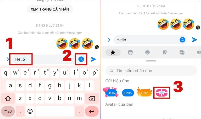 Chọn biểu tượng K&iacute;nh l&uacute;p v&agrave; Hộp qu&agrave; như h&igrave;nh dưới