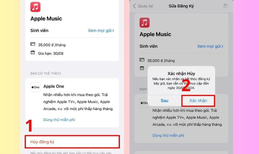 Hủy gia hạn Apple Music tr&ecirc;n Apple Watch