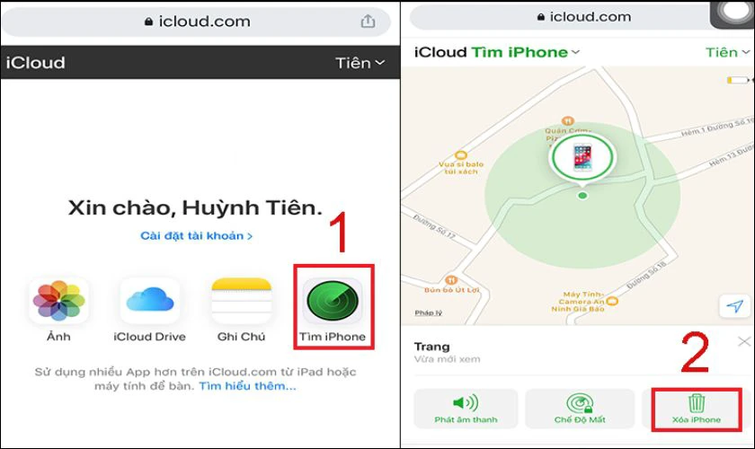 Cách thoát iCloud ẩn bằng web icloud.com