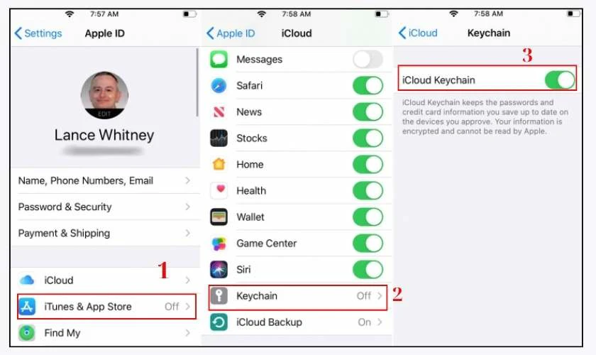 2 c&aacute;ch bật iCloud Keychain