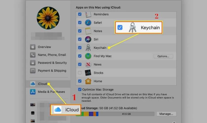 C&aacute;ch bật iCloud Keychain tr&ecirc;n Macbook