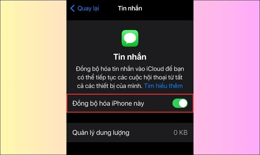 Bật t&iacute;nh năng Đồng bộ h&oacute;a iPhone n&agrave;y l&agrave; ho&agrave;n th&agrave;nh