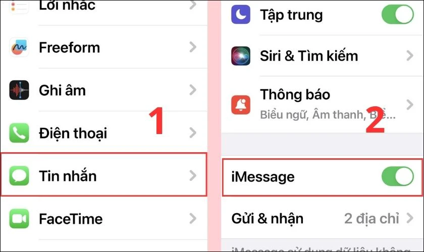 Hướng dẫn c&aacute;ch bật, tắt iMessage tr&ecirc;n iPhone đơn giản