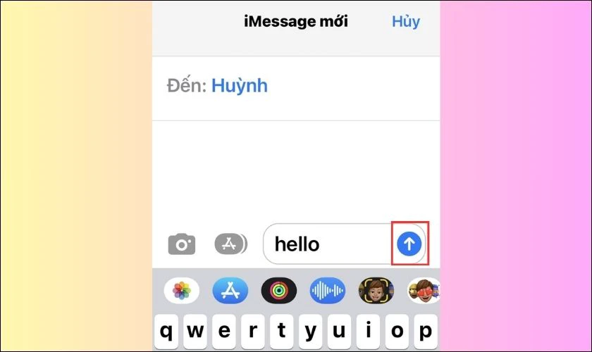 Nhập nội dung tin nhắn v&agrave; nhấn mũi t&ecirc;n để gửi tin
