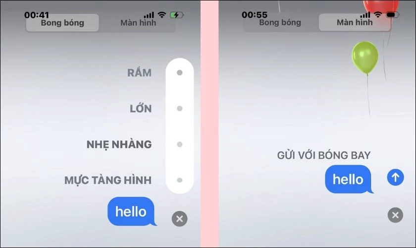 Nhấn giữ n&uacute;t để chọn hiệu ứng