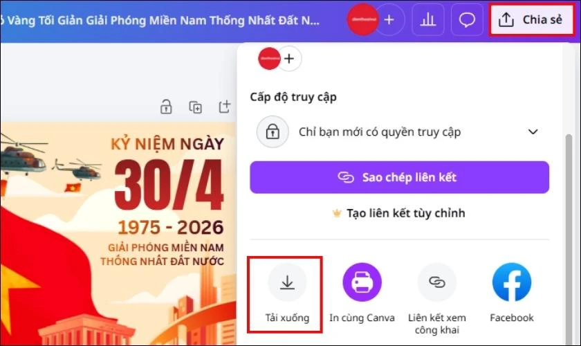 Tải xuống và chia sẻ kết quả