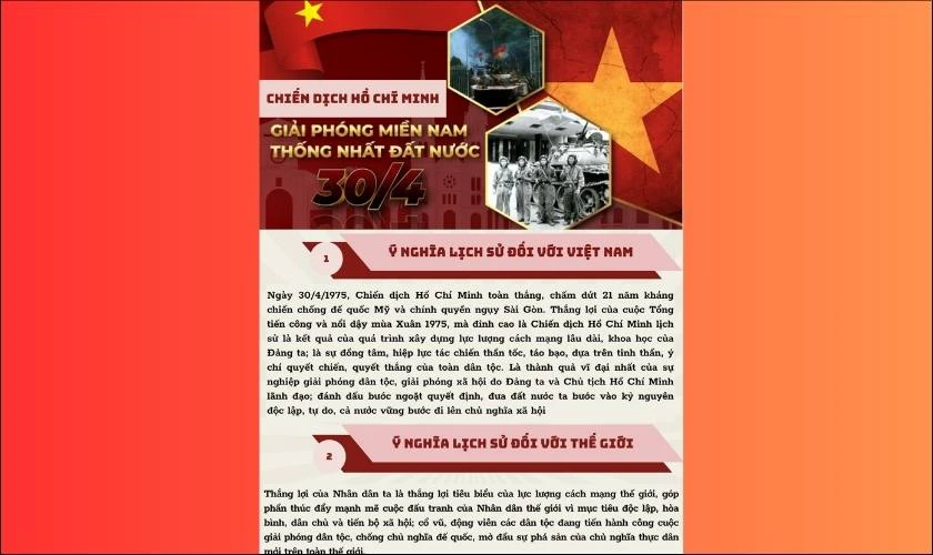 Ý nghĩa lịch sử về ngày Giải phóng đất nước