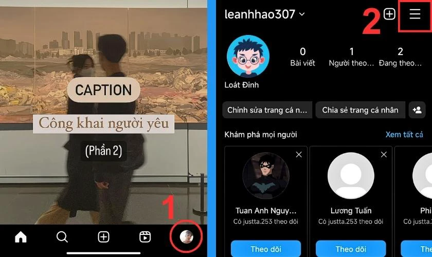 Đăng xuất t&agrave;i khoản Instagram rồi v&agrave;o lại để sửa lỗi 
