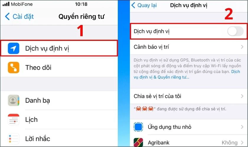 Tắt chế độ định vị để giảm hao pin tr&ecirc;n iOS 16.6