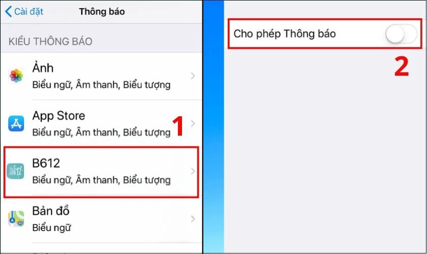 Tắt th&ocirc;ng b&aacute;o c&aacute;c ứng dụng tr&ecirc;n điện thoại