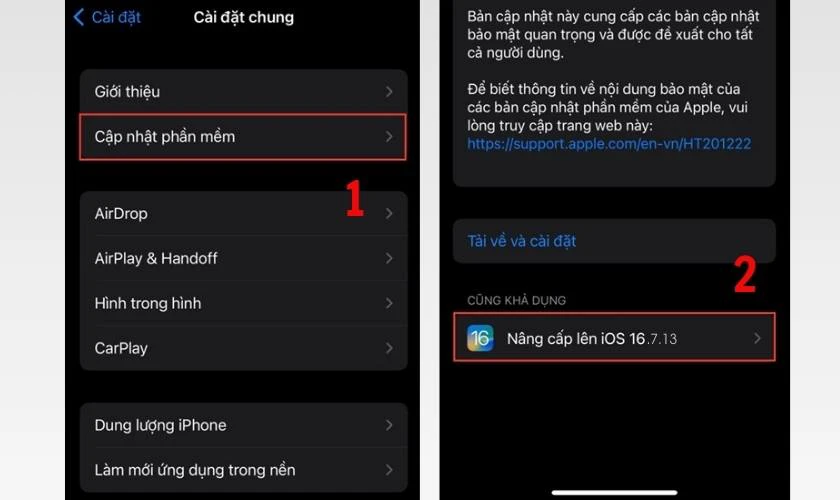 Cách cập nhật iOS 16.7.13 trên iPhone đơn giản