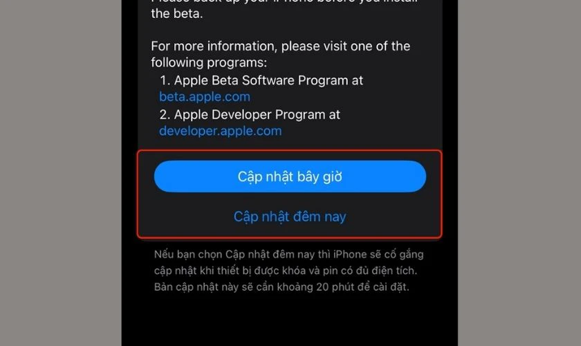 Cập nhật bản vá lỗi iOS 17.2 nếu iOS 17.1 sạc pin không vào