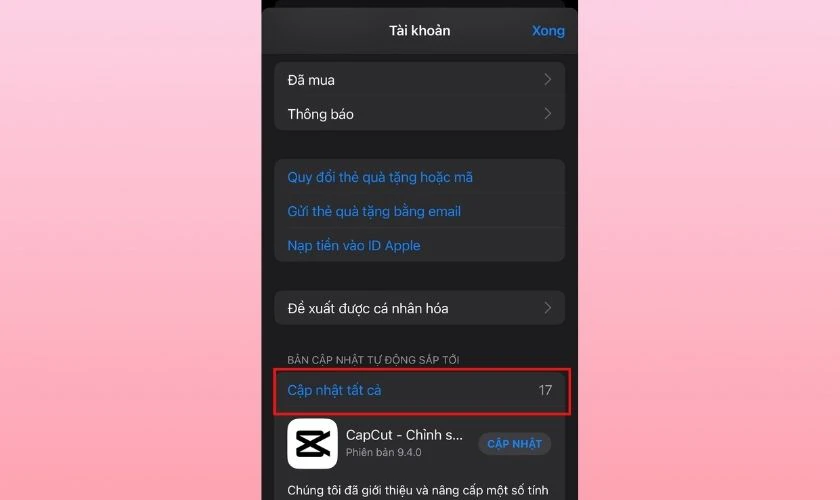 Cập nhật phi&ecirc;n bản mới nhất cho c&aacute;c ứng dụng