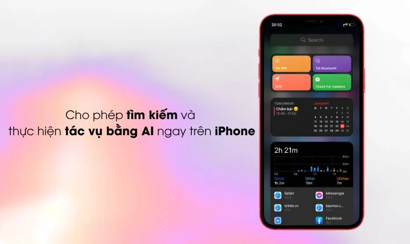 Cho phép tìm kiếm và thực hiện tác vụ bằng AI ngay trên iPhone