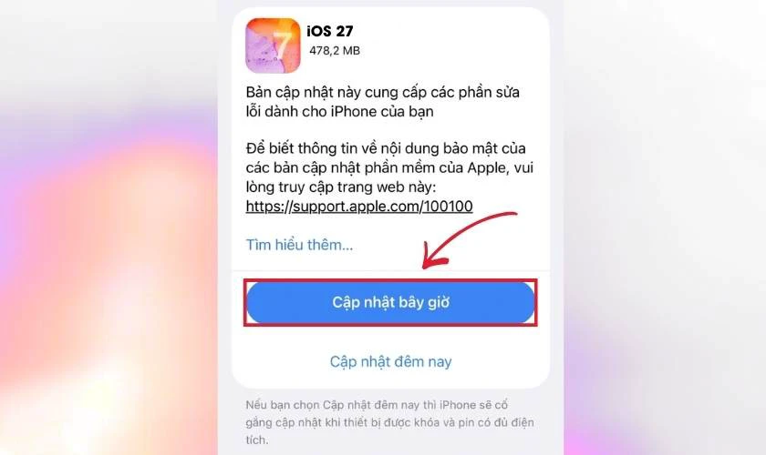 Cách cập nhật iOS 27 đơn giản