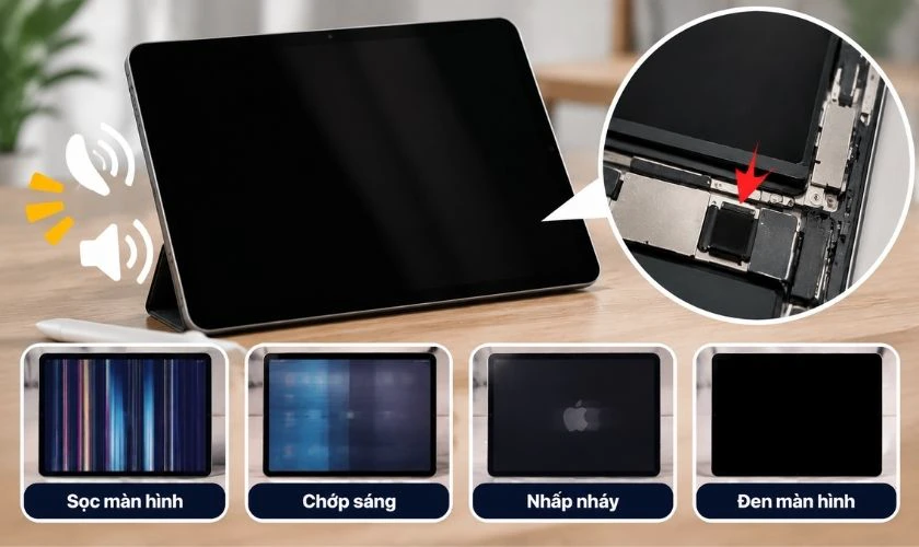 Nguyên nhân iPad bị đen màn hình mà vẫn có tiếng