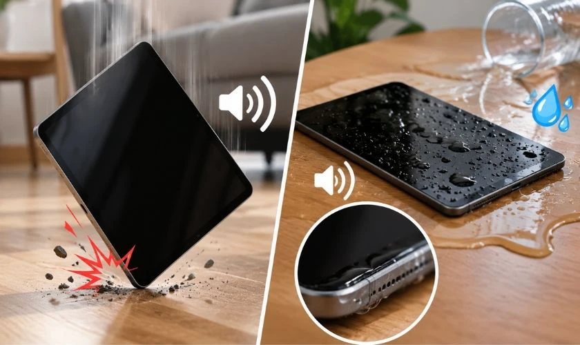 iPad bị rơi, va đập hoặc vào nước