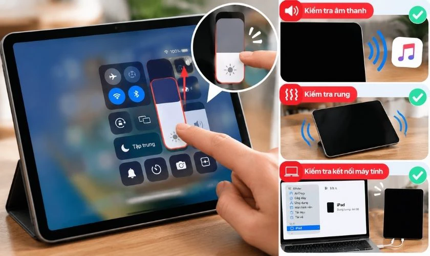 Cách khắc phục iPad bị đen màn hình mà vẫn có tiếng