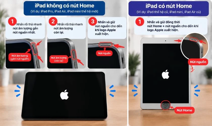 Buộc khởi động lại iPad