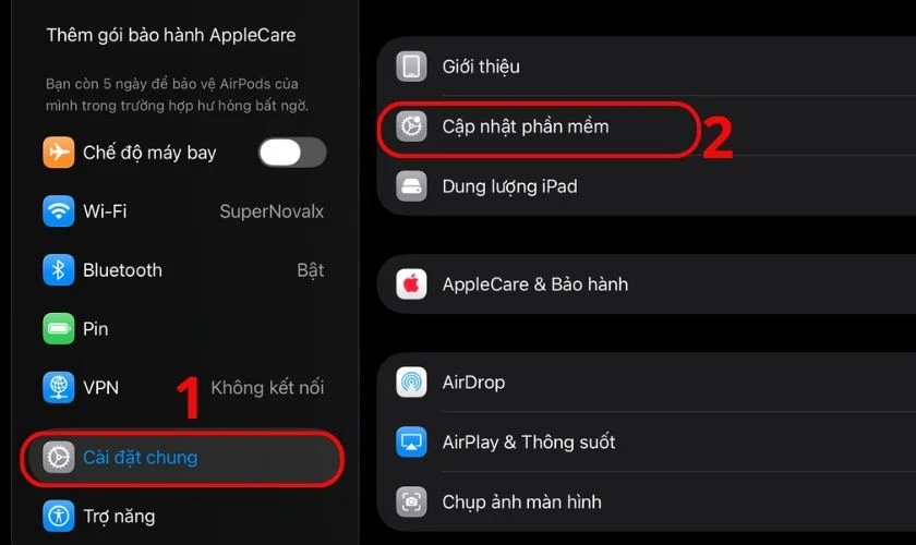 Cập nhật hoặc khôi phục iPadOS để xử lý lỗi hệ thống