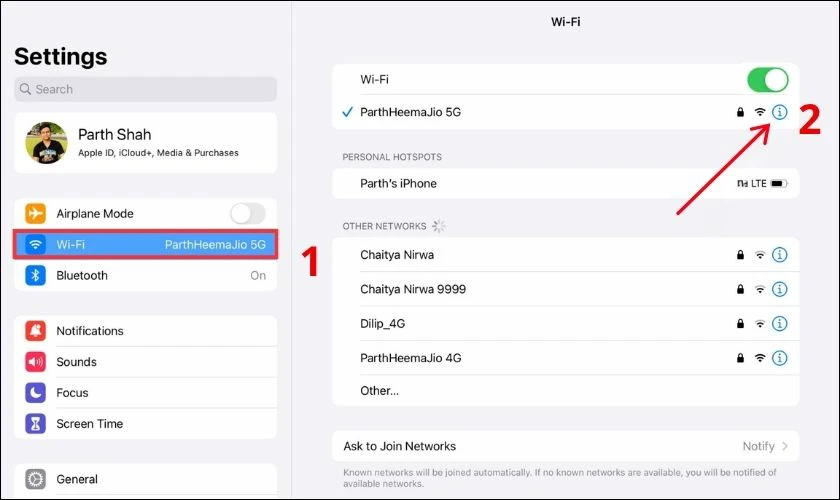 Quên mạng Wifi và kết nối lại