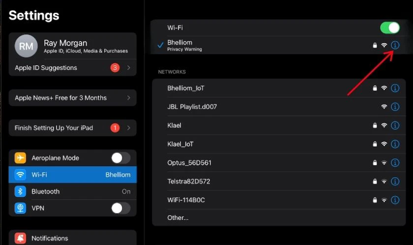 Thay đổi DNS trên iPad