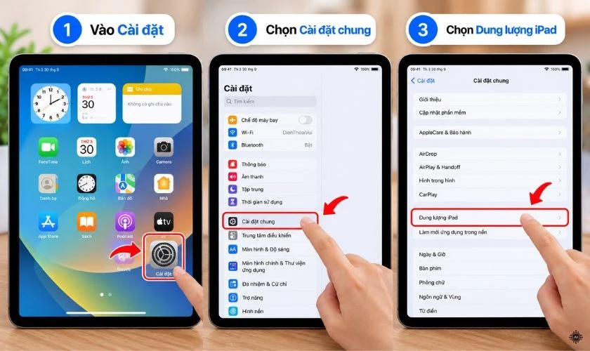 Kiểm tra và giải phóng dung lượng iPad