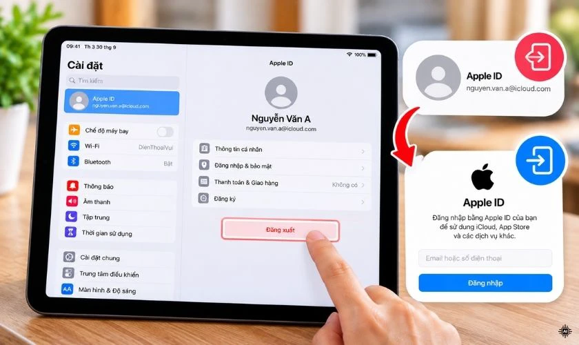 Đăng xuất và đăng nhập lại Apple ID