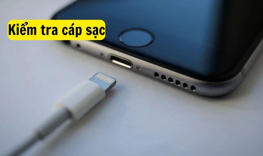 Kiểm tra c&aacute;p sạc iPhone 11 bị lỗi loạn cảm ứng