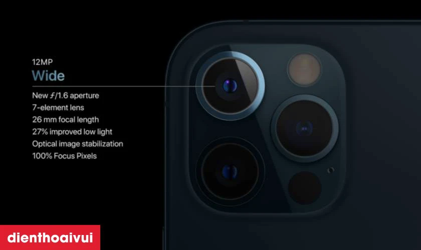 Hệ thống 3 camera 12MP chế độ Night Mode Deep Fusion