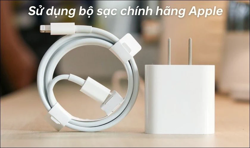 Sử dụng bộ sạc chính hãng Apple