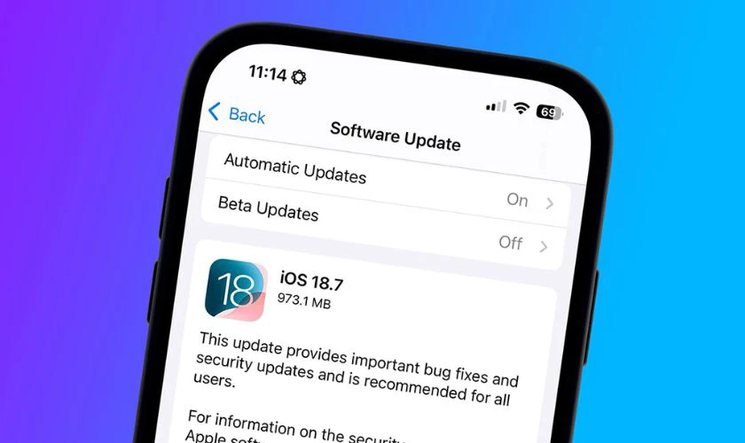 Lưu ý khi nâng cấp iOS 18.7 trên iPhone 12 Pro Max