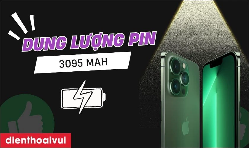 Vi&ecirc;n pin dung lượng khủng 3095 mAh