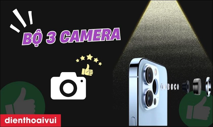 Bộ 3 camera 12MP sắc n&eacute;t