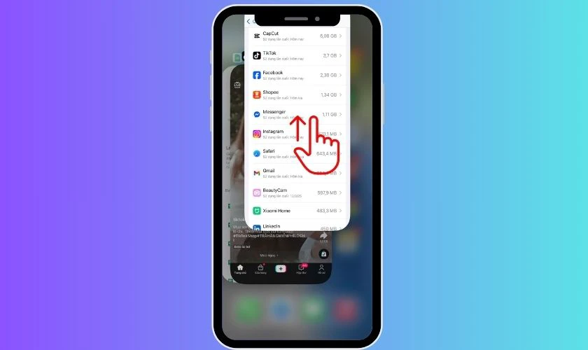 Đóng các ứng dụng chạy nền trên iPhone 13 Pro Max