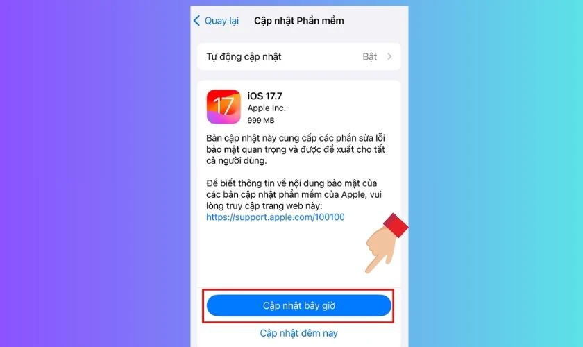 Cập nhật lên phiên bản iOS mới nhất