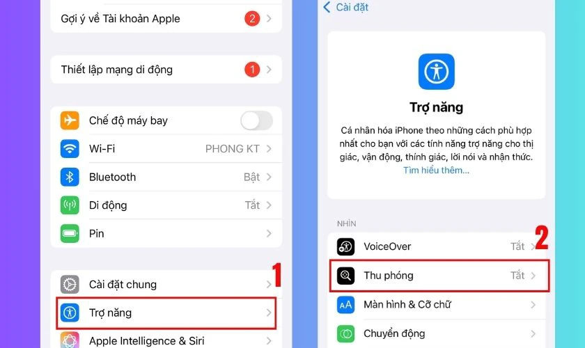 Tắt chế độ thu phóng màn hình
