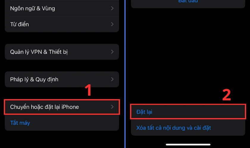 Kh&ocirc;i phục c&agrave;i đặt gốc để sửa lỗi m&agrave;n h&igrave;nh iPhone 13 Pro Max 