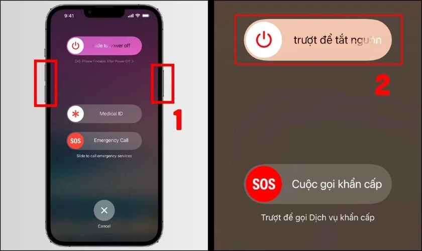 Tắt nguồn và khởi động lại iPhone 13 Pro Max để khắc phục lỗi