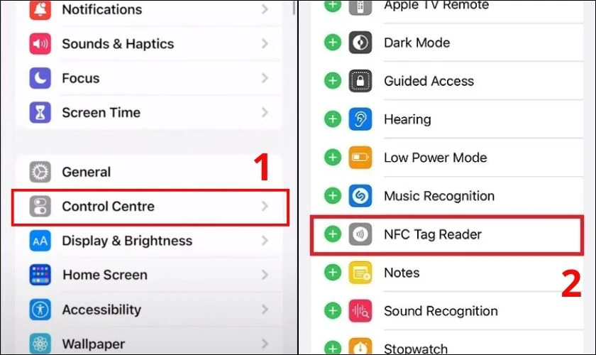 Chọn Đầu đọc thẻ NFC để bắt đầu k&iacute;ch hoạt t&iacute;nh năng