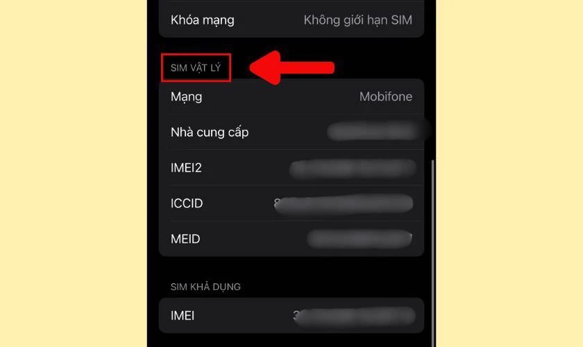 Kiểm tra th&ocirc;ng tin về SIM
