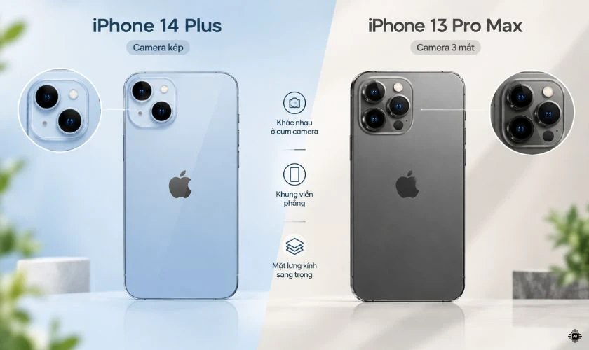 So sánh iPhone 14 Plus và 13 Pro Max chi tiết về thiết kế
