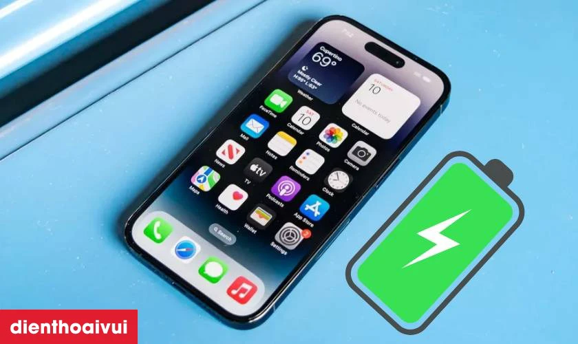 Pin 3200mAh với sạc nhanh v&agrave; MagSafe