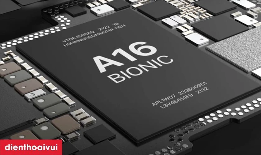 Hiệu năng mạnh mẽ với chip A16 Bionic v&agrave; bộ nhớ 512GB