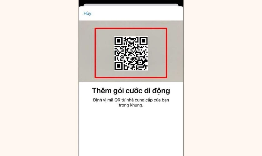 Chọn qu&eacute;t m&atilde; QR lấy được từ nh&agrave; mạng