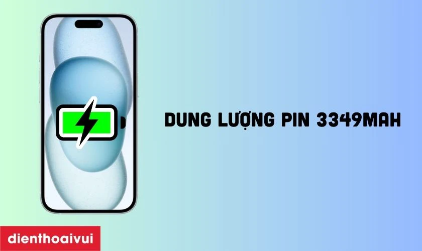 iPhone 15 128GB cũ được trang bị vi&ecirc;n pin 3349 mAh
