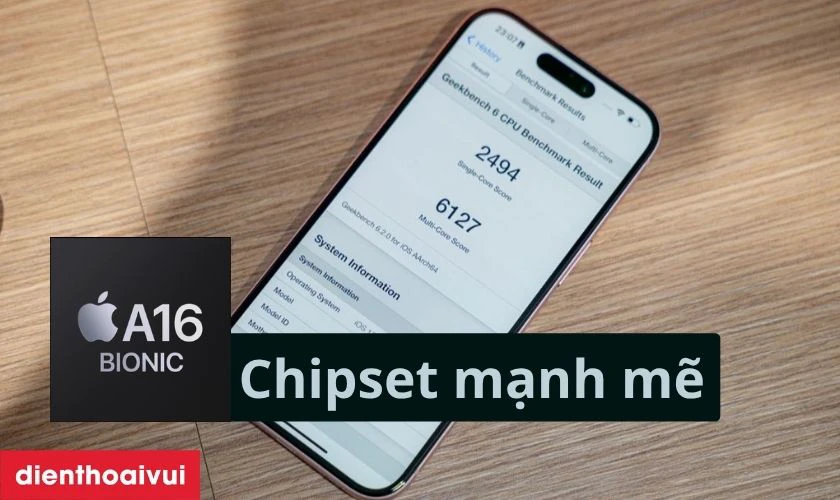 iPhone 15 Plus 256GB VN/A - Đ&atilde; k&iacute;ch hoạt hiệu năng mạnh mẽ với A16 Bionic
